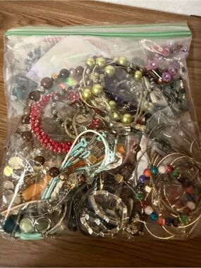 Mixed Costume Jewelry Grab Bag - Colorful Beaded Bracelets & Bangles
